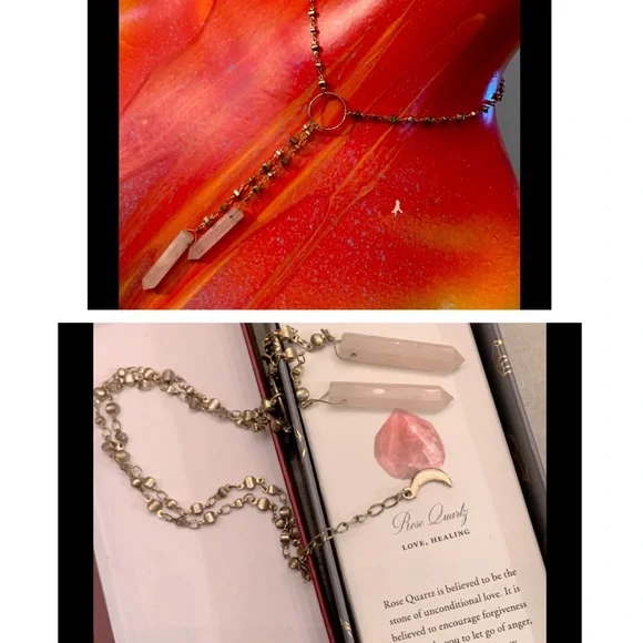 LUNA NORTE 🌙 Rose Quartz Adjustable Love Healing Necklace - Picture 9 of 10